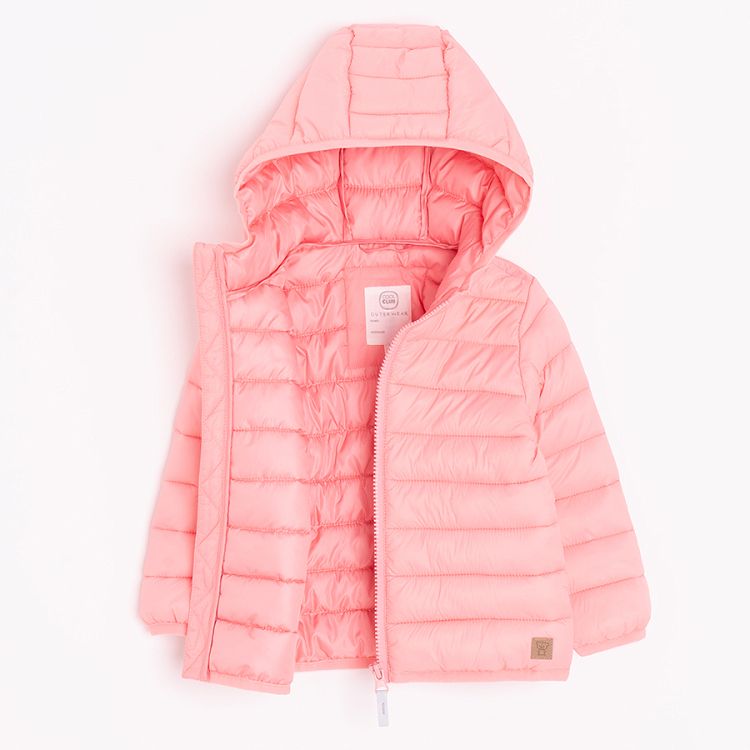 Pink zip through hooded jacket