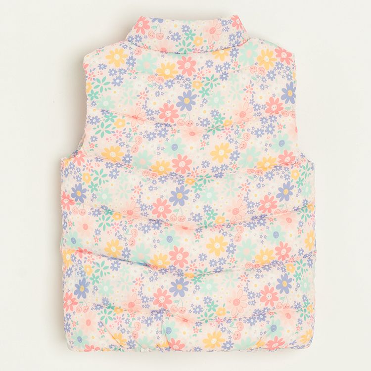 Floral zip through vest