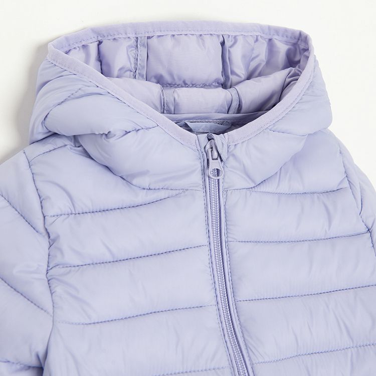 Violet zip through hooded jacket