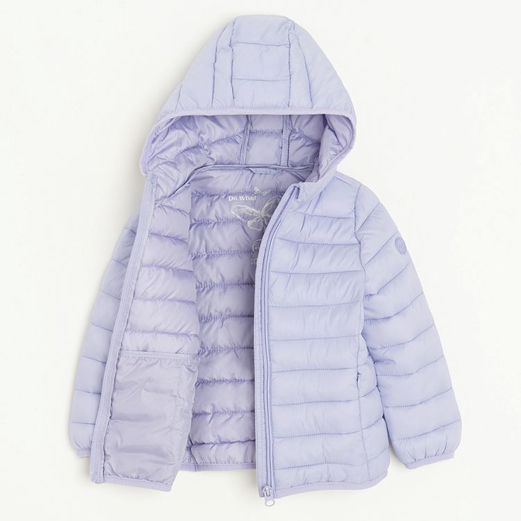 Violet zip through hooded jacket