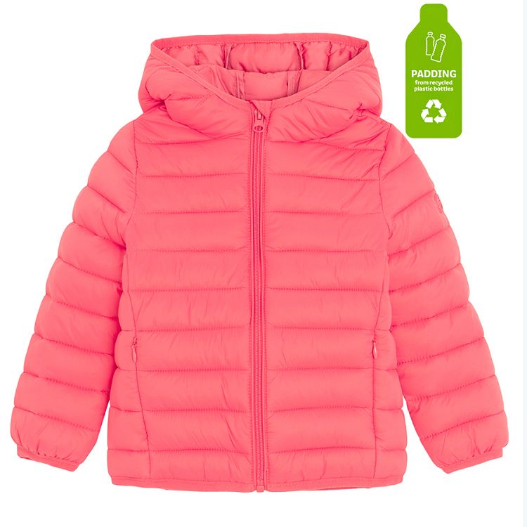 Pink zip through hooded jacket