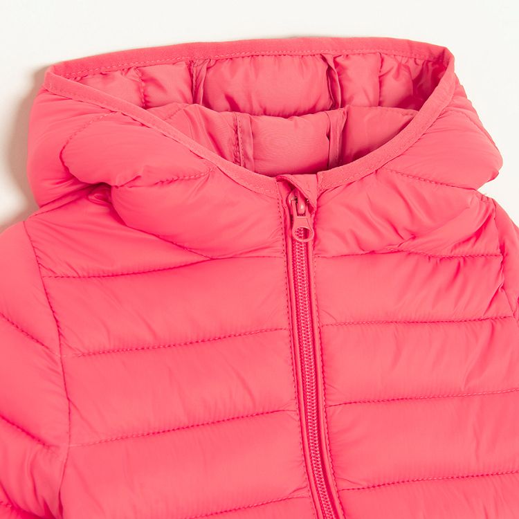 Pink zip through hooded jacket