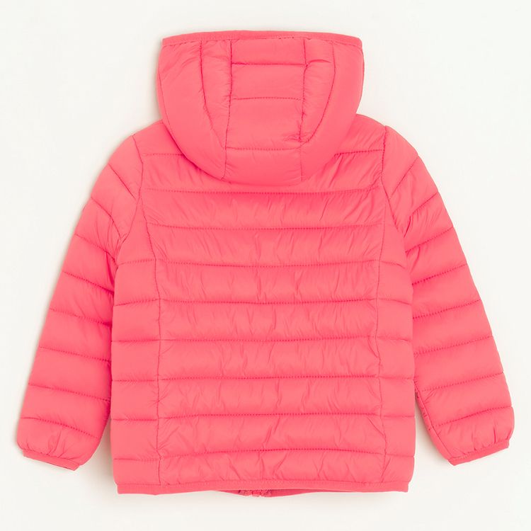 Pink zip through hooded jacket