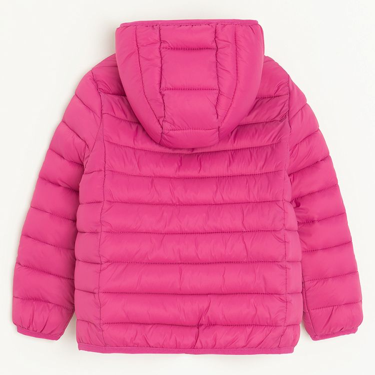 Fuchsia zip through hooded jacket