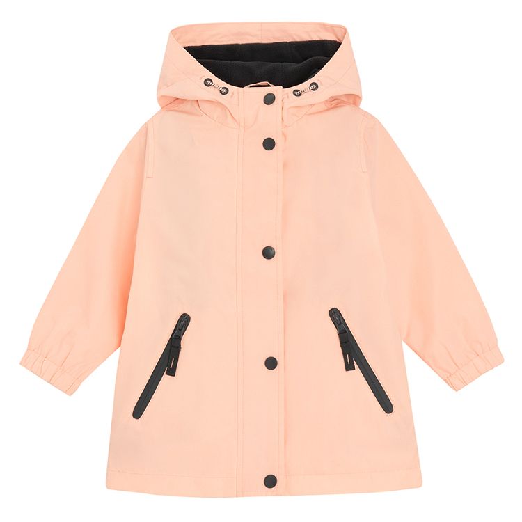 Pink zip through hooded jacket