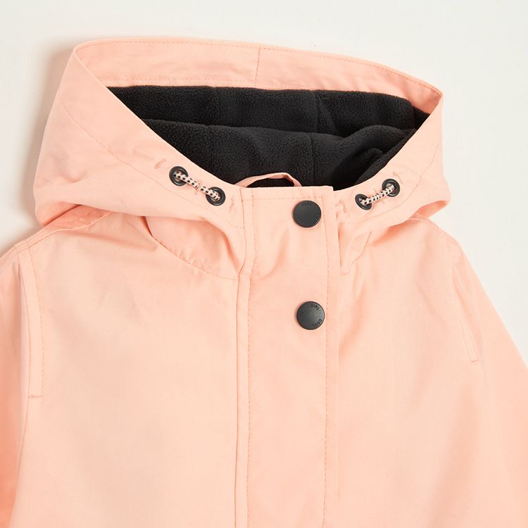 Pink zip through hooded jacket