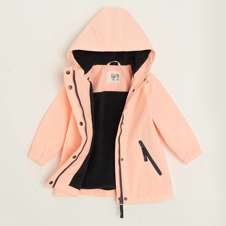 Pink zip through hooded jacket