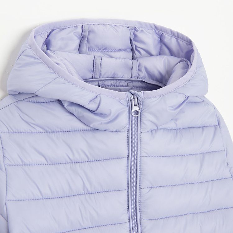 Purple zip through hooded jacket