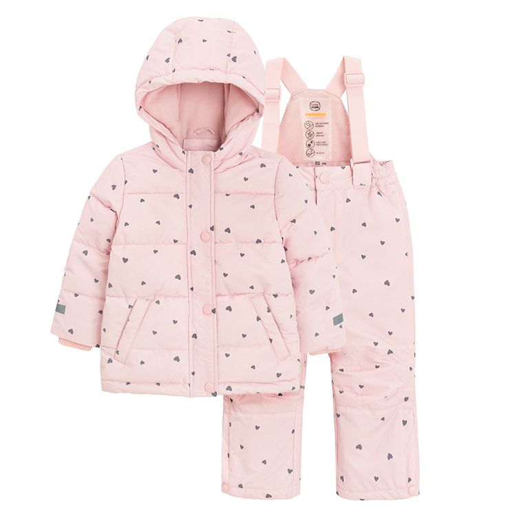 Pink ski jacket and pants- 2 pieces