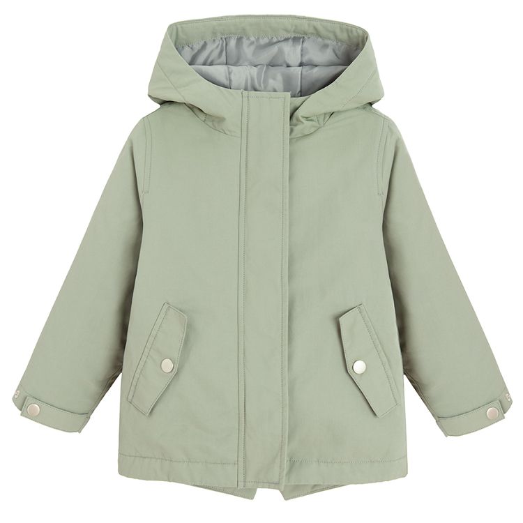 Green hooded and zip through jacket set - 2 pieces