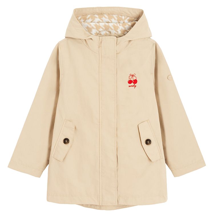 Beige light hooded jacket