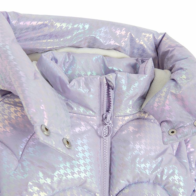 Violet zip through hooded winter jacket