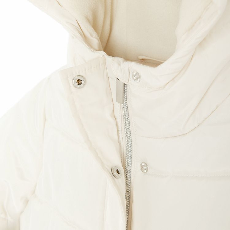 White hooded winter coat