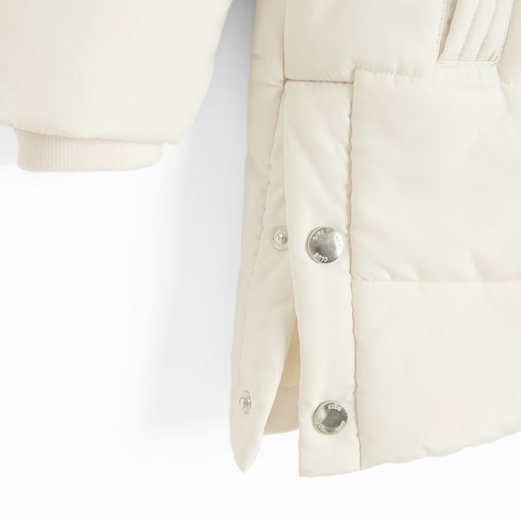 White hooded winter coat