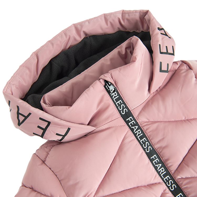 Pink hooded winter coat