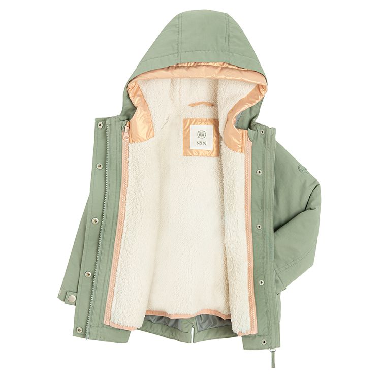 Khaki hooded jacket and light jacket- 2 pieces