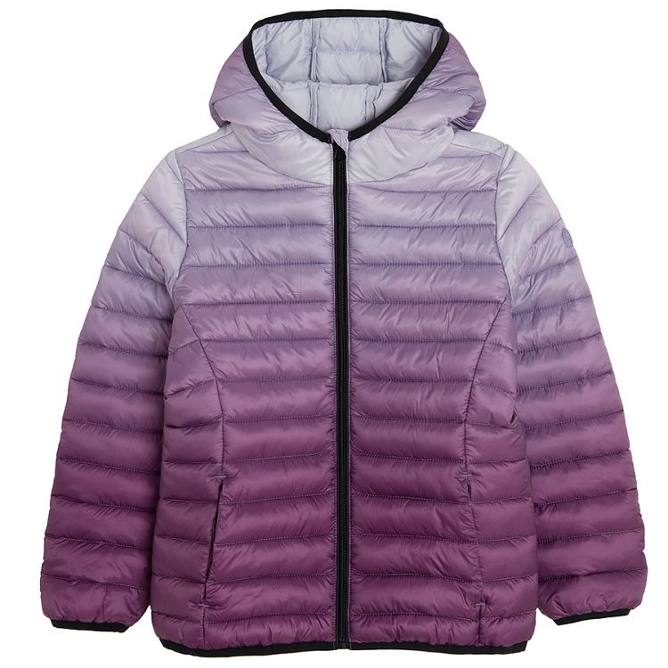 Purple zip through hooded jacket