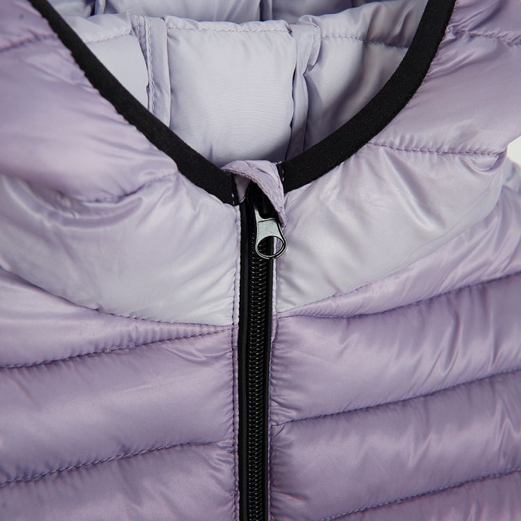 Purple zip through hooded jacket