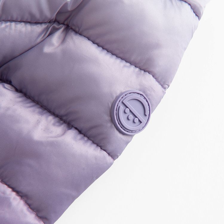 Purple zip through hooded jacket