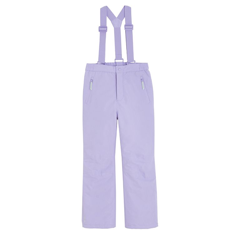 Purple ski trousers