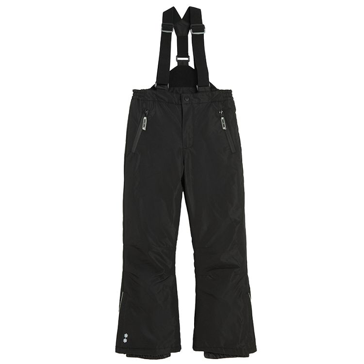 Black ski trousers