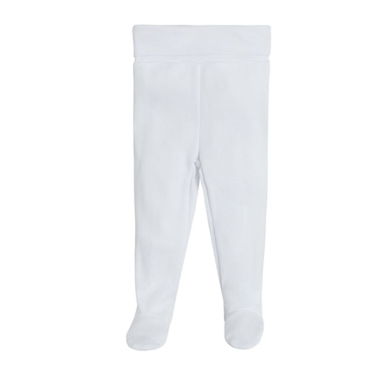 White and light blue footed pants 2-pack