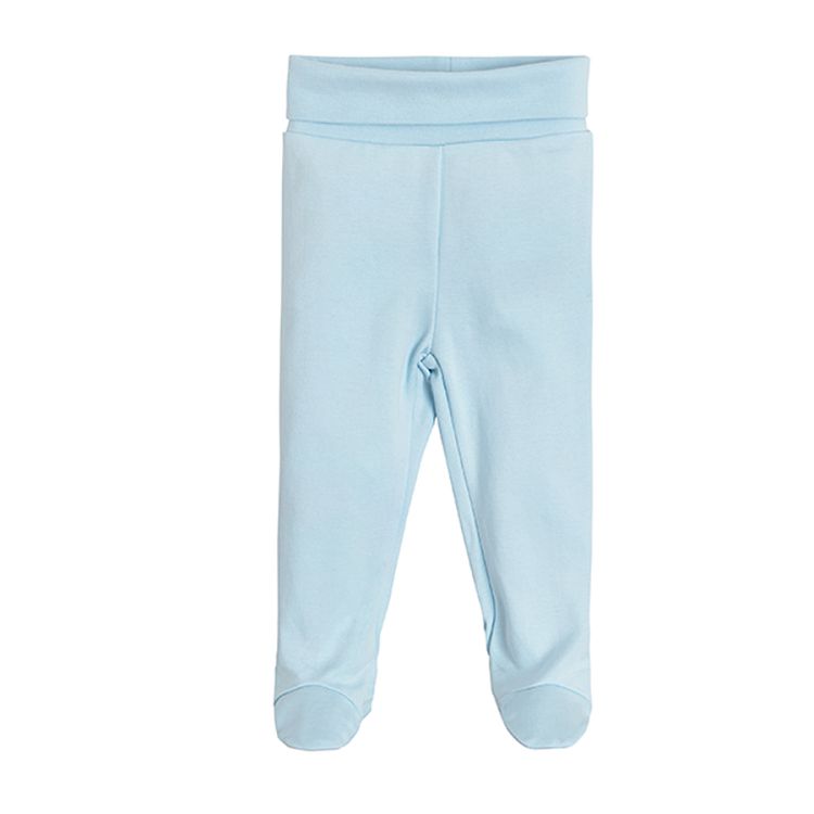 White and light blue footed pants 2-pack