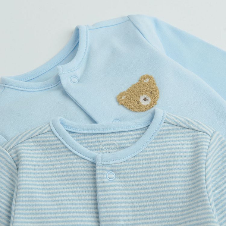 Blue footed overalls with bear print