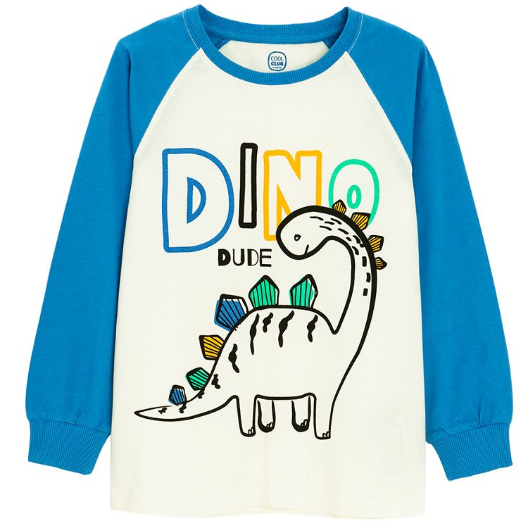 Long sleeve, long pants pyjamas with dinosaur print