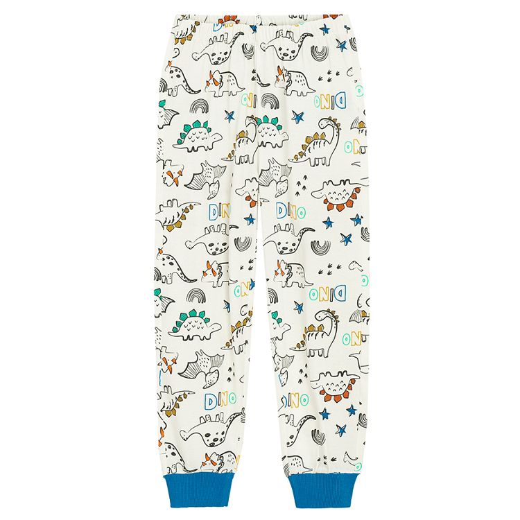 Long sleeve, long pants pyjamas with dinosaur print