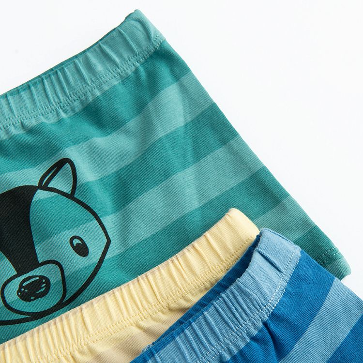 Striped boxer shorts with animals print - 3 pack