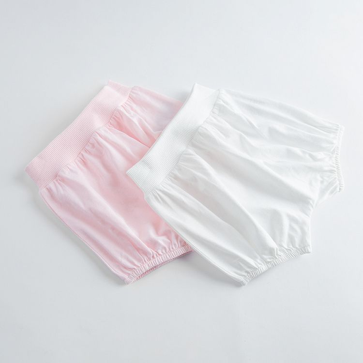 White and pink shorts- 2 pack