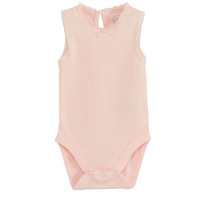 White and pink sleeveless bodysuits - 2 pack