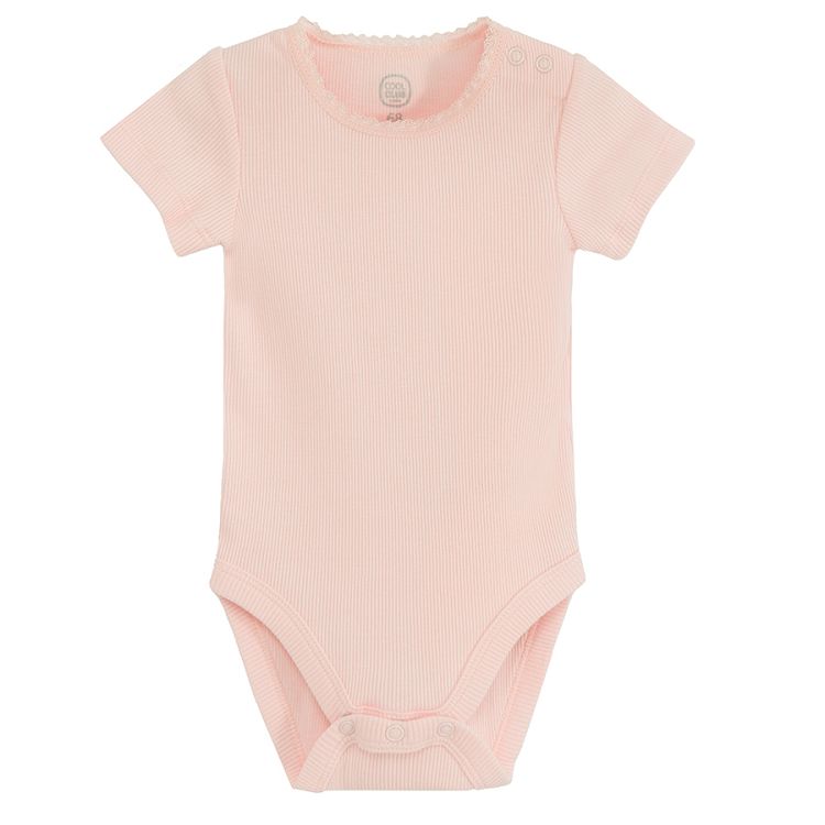 White and pink short sleeve bodysuits- 2 pack