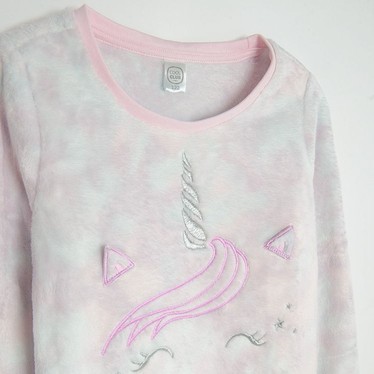 Pink tie dye unicorn long sleeve pyjamas