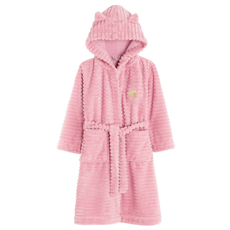 Pink hooded robe