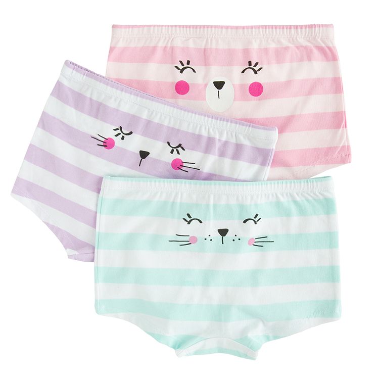 Striped boxer shorts with animals print - 3 pack