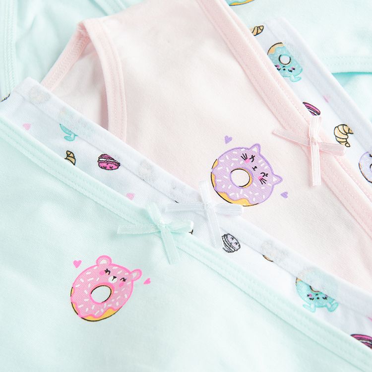 Pastel color briefs with donuts print- 5 pack