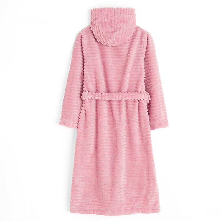 Dusty pink hooded hooded robe