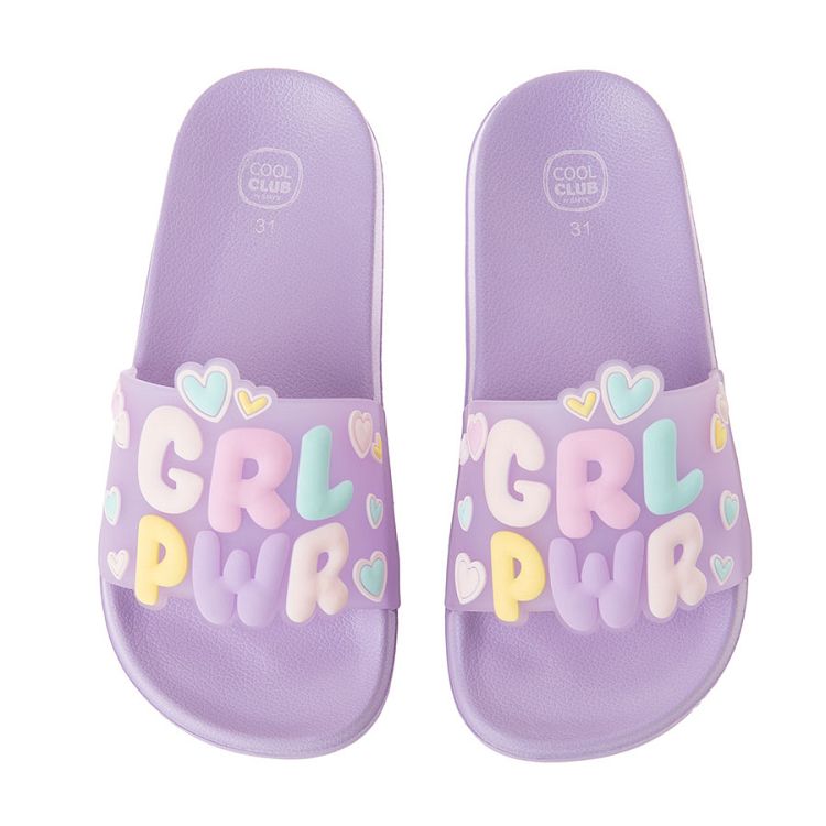 Purple GIRLS POWER flip flop