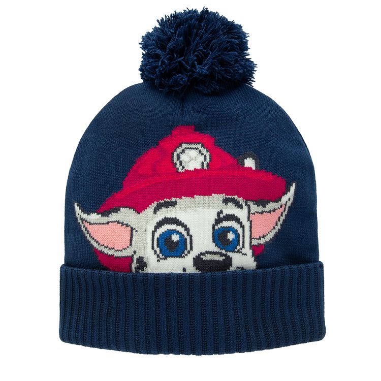 Paw Patrol blue winter beanie with pom pom