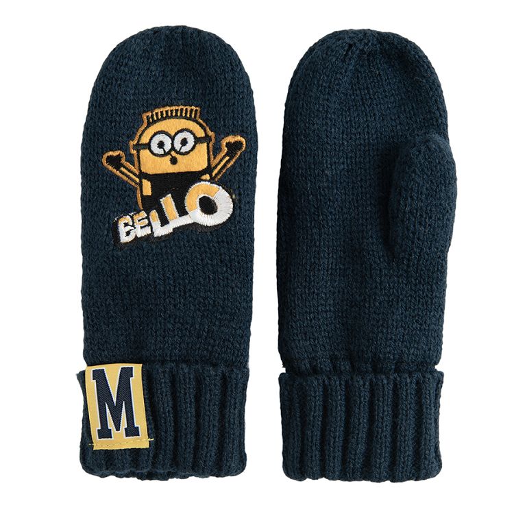 Minion blue mittens