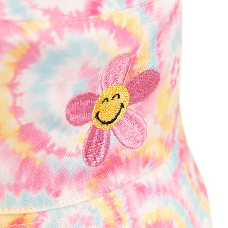 Smiley tie dye reversible summer hat