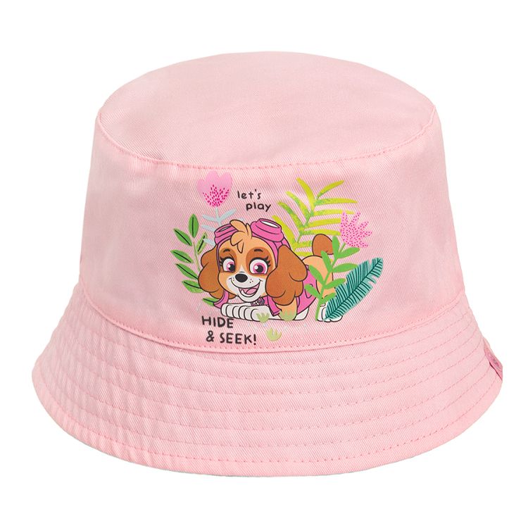 Paw Patrol print and light blue with flowers reversible summer hat