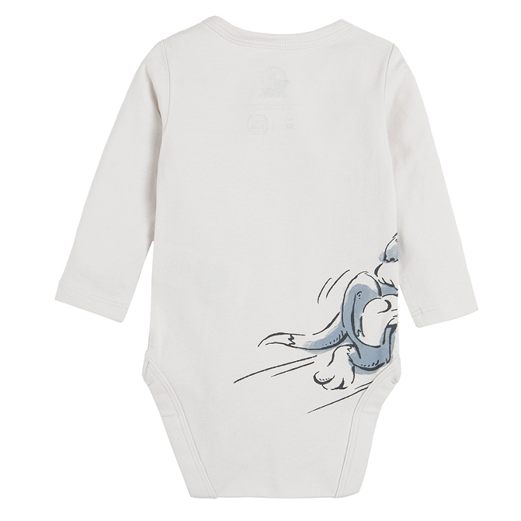 Tom and Jerry light grey long sleeve bodysuit