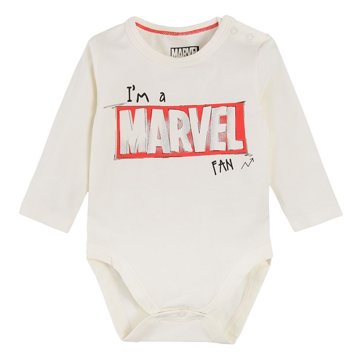 Marvel cream long sleeve bodysuit