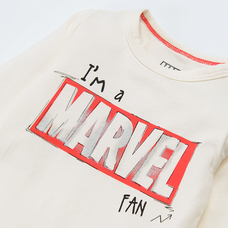 Marvel cream long sleeve bodysuit