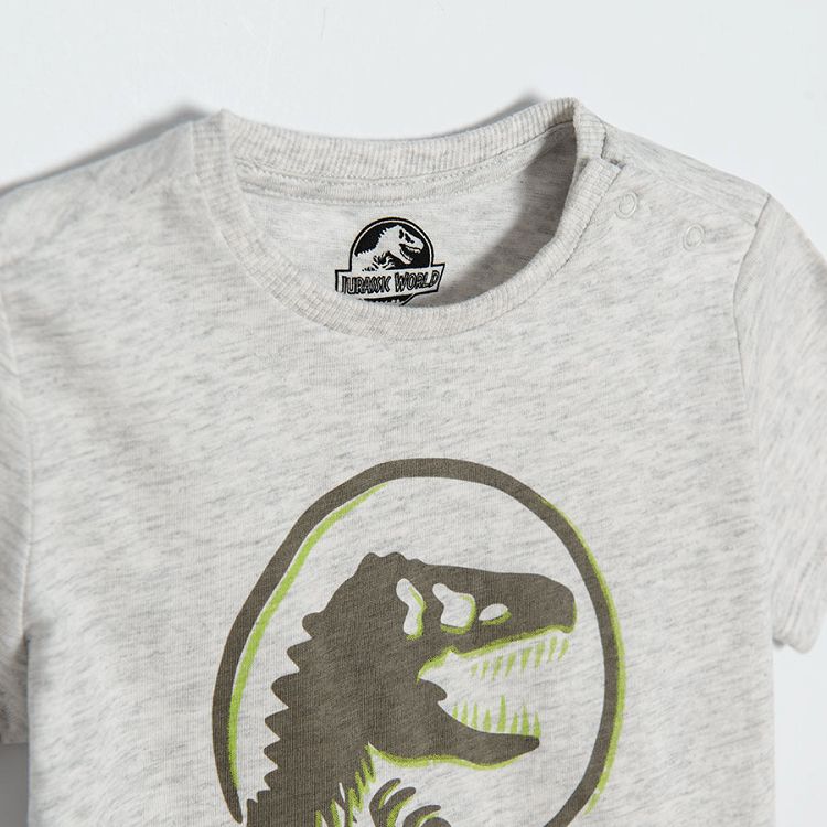 Jurassic World grey short sleeve T-shirt