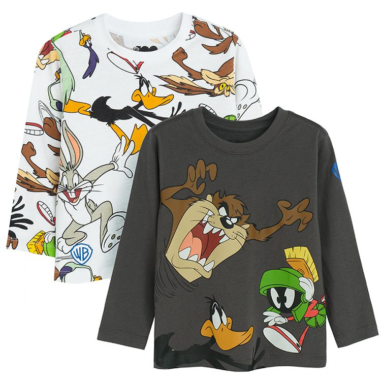 Looney Tunes black and white long sleeve blouses- 2 pack