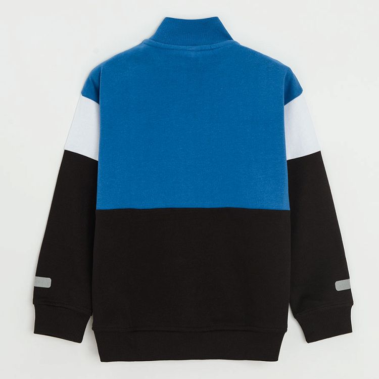 NASA blue, white and black zip through sweatshirt